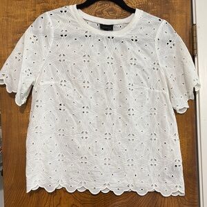 White Eyelet Women's Top